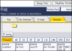 Illustration de l'écran du panneau de commande
