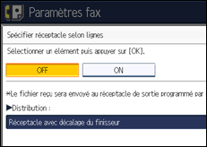 Illustration de l'écran du panneau de commande