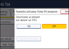 Illustration de l'écran du panneau de commande