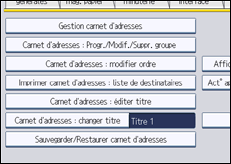 Illustration de l'écran du panneau de commande