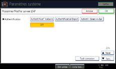 Illustration de l'écran du panneau de commande