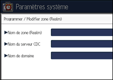 Illustration de l'écran du panneau de commande