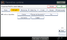 Illustration de l'écran du panneau de commande