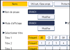 Illustration de l'écran du panneau de commande