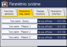 Illustration de l'écran du panneau de commande