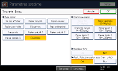 Illustration de l'écran du panneau de commande
