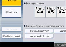 Illustration de l'écran du panneau de commande