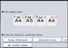 Illustration de l'écran du panneau de commande