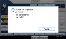 Illustration de l'écran du panneau de commande