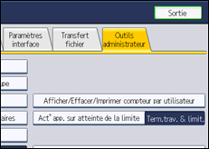 Illustration de l'écran du panneau de commande