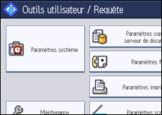 Illustration de l'écran du panneau de commande