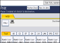 Illustration de l'écran du panneau de commande