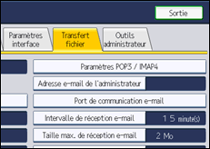 Illustration de l'écran du panneau de commande