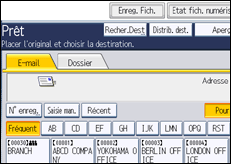 Illustration de l'écran du panneau de commande