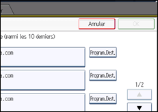 Illustration de l'écran du panneau de commande