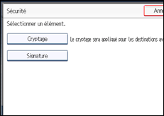 Illustration de l'écran du panneau de commande