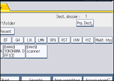 Illustration de l'écran du panneau de commande