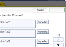 Illustration de l'écran du panneau de commande