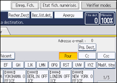 Illustration de l'écran du panneau de commande