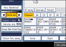 Illustration de l'écran du panneau de commande