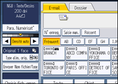 Illustration de l'écran du panneau de commande