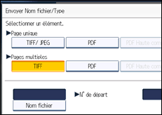 Illustration de l'écran du panneau de commande