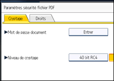 Illustration de l'écran du panneau de commande