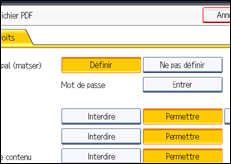 Illustration de l'écran du panneau de commande