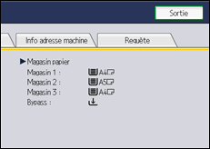 Illustration de l'écran du panneau de commande