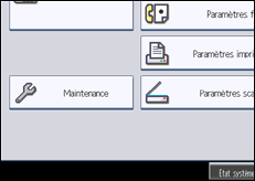 Illustration de l'écran du panneau de commande