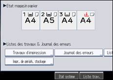 Illustration de l'écran du panneau de commande