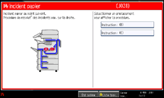 Illustration de l'écran du panneau de commande