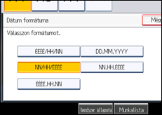 A kezelőpanel ismertetése