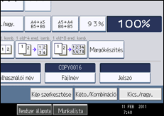 A kezelőpanel ismertetése