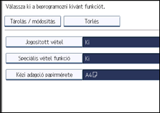 A kezelőpanel ismertetése