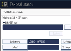 A kezelőpanel ismertetése