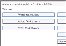 A kezelőpanel ismertetése