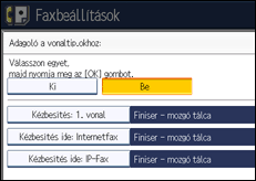 A kezelőpanel ismertetése