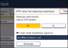 A kezelőpanel ismertetése