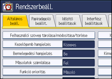 A kezelőpanel ismertetése