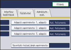 A kezelőpanel ismertetése
