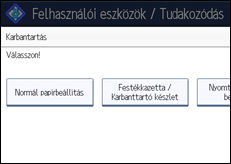 A kezelőpanel ismertetése