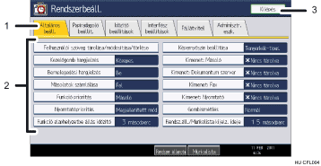 Kezelőpanel kijelző illusztráció (számozott illusztráció)