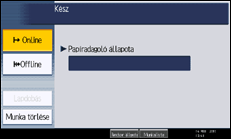 A kezelőpanel ismertetése