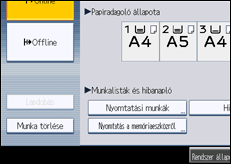 A kezelőpanel ismertetése