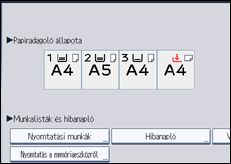 A kezelőpanel ismertetése
