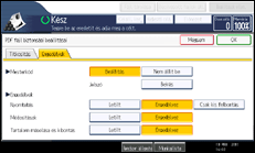 A kezelőpanel ismertetése