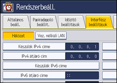 A kezelőpanel ismertetése