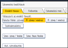 A kezelőpanel ismertetése