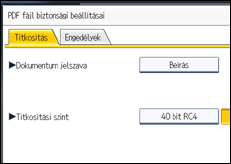 A kezelőpanel ismertetése